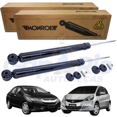 Par Amortecedor Traseiro Honda City Fit 2014 2015 2016 2017