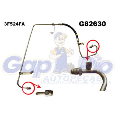 Mangueira Flexível de Direção Hidráulica Ford Fiesta 03/… (Pressão)