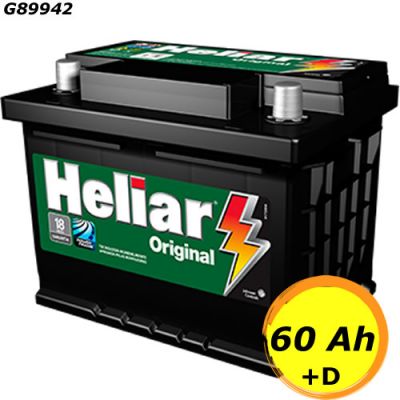 Bateria Heliar 60 Amperes Lado Positivo Direito