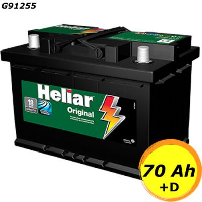 Bateria Heliar 70 Amperes Lado Positivo Direito