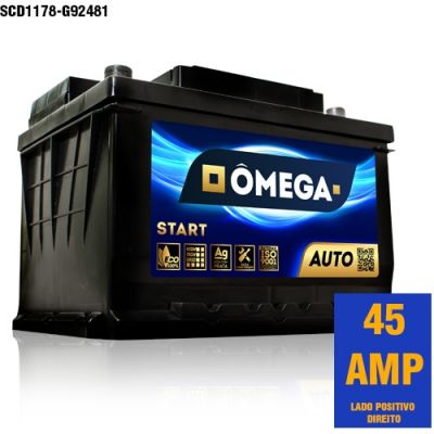 Bateria Omega 45 Amperes Lado Postivo Direito