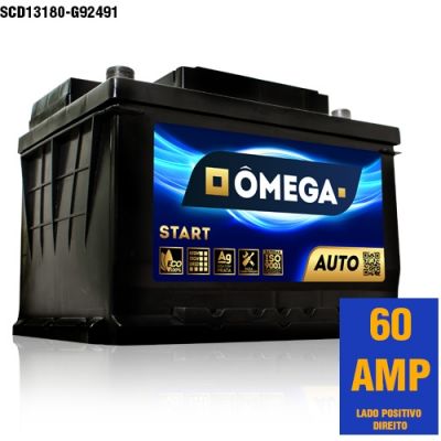 Bateria Omega 60 Amperes Lado Positivo Direito